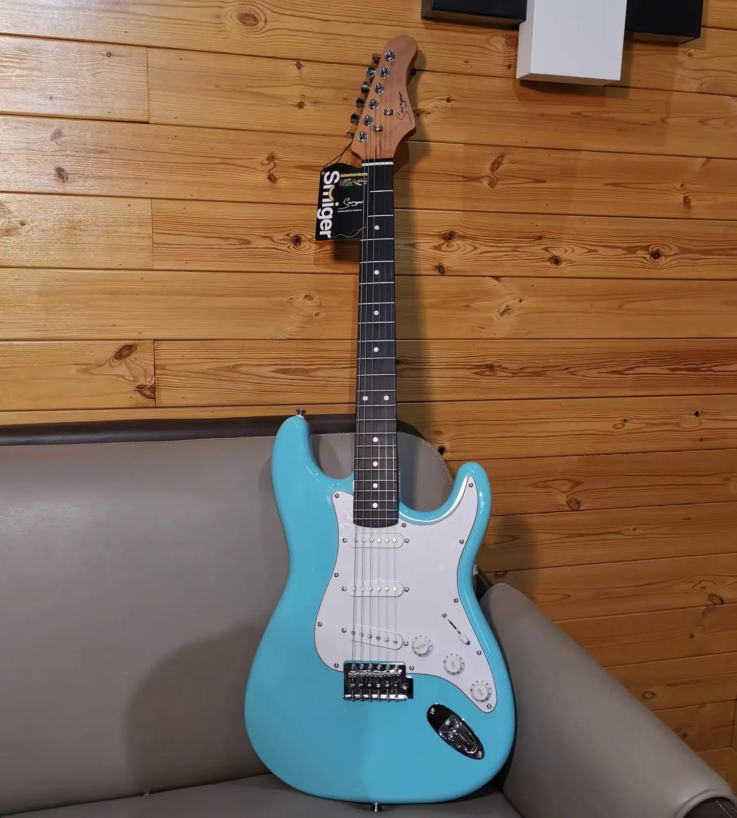 Guitarra Eléctrica Smiger Stratocaster Celeste + Forro 4