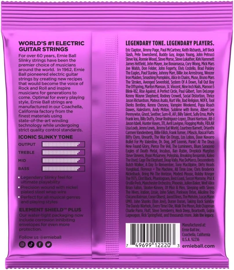 Cuerdas Ernie Ball Power Slinky 11-48 para Guitarra Eléctrica 2