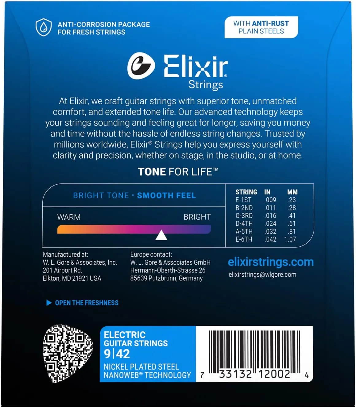 Cuerdas Elixir Nanoweb 9-42 Super Light para Guitarra Eléctrica 2