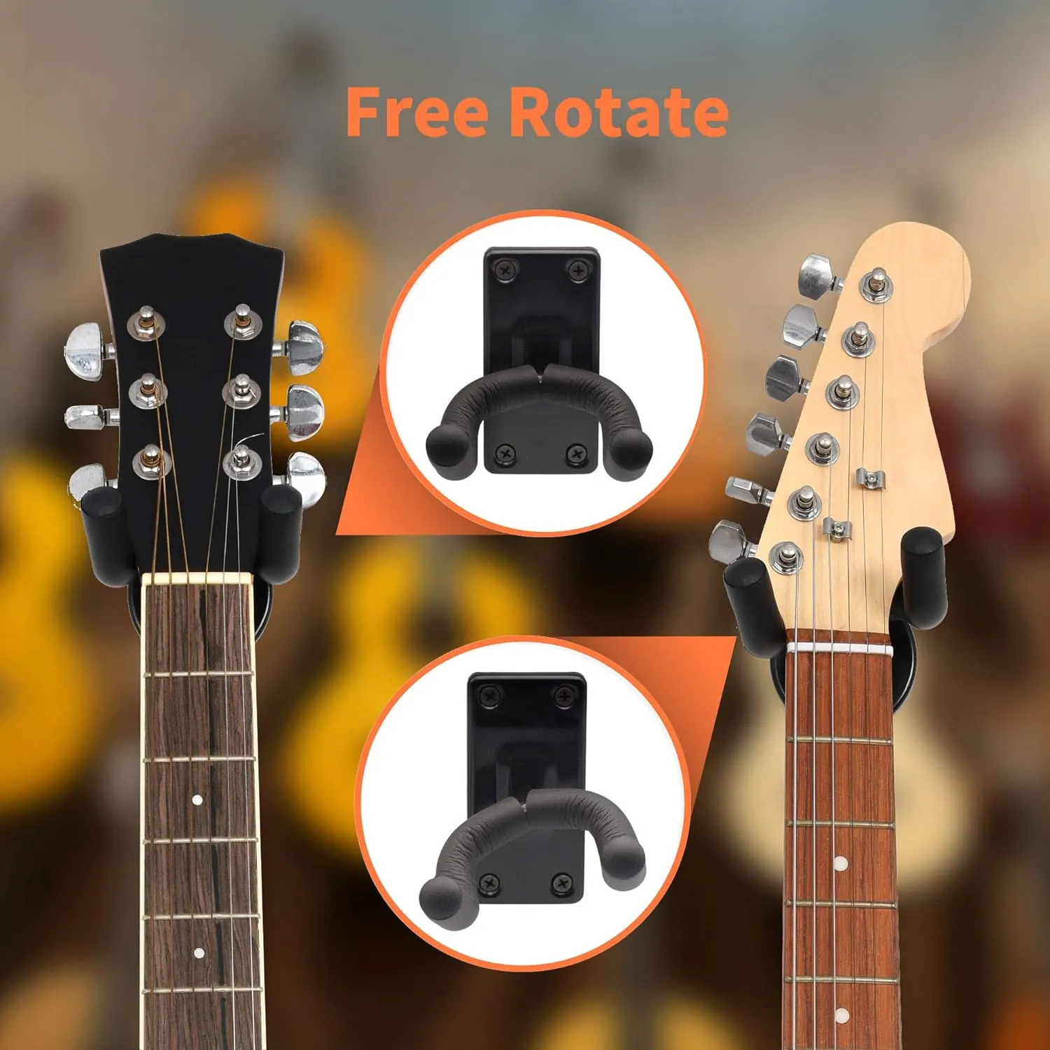 Soporte de Pared J-13 para Guitarra y Bajo 3