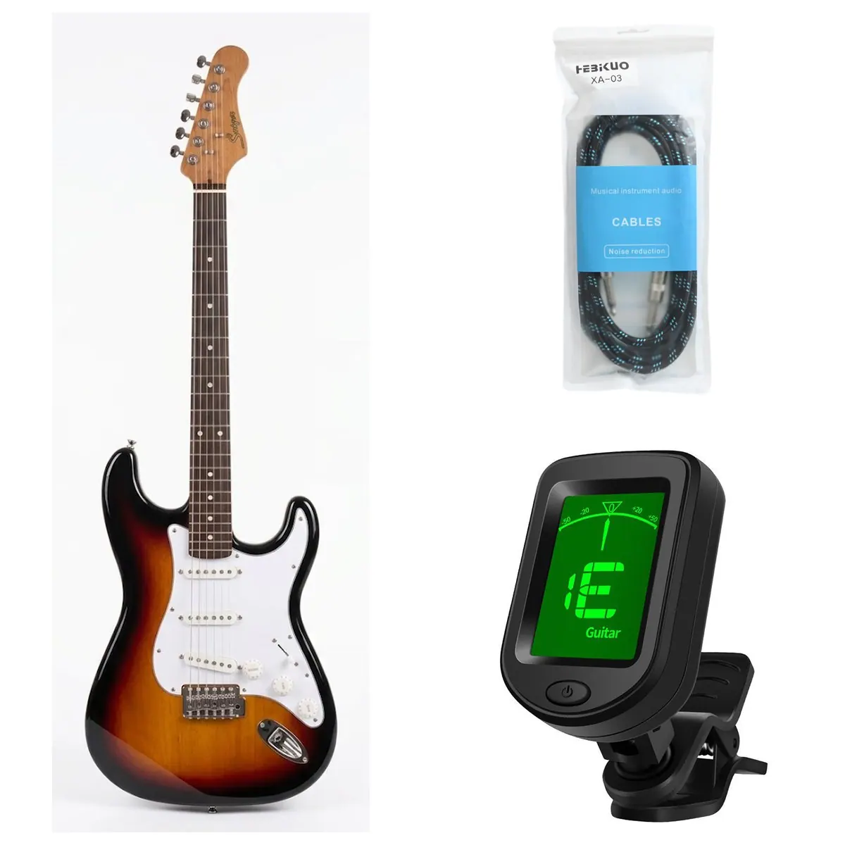 Kit Principiante Guitarra Eléctrica Smiger Stratocaster Sunburst