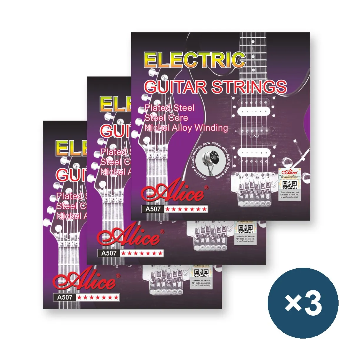 Pack de 3 Cuerdas Alice A507-L 10-46 para Guitarra Eléctrica